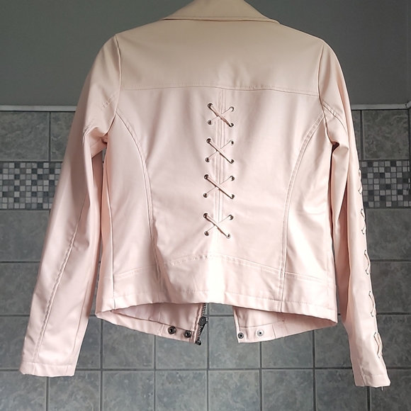 Pink Faux Leather Jacket - Picture 2 of 4